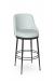 Amisco's Glenn Black Modern Swivel Bar Stool with Seafoam Green Fabric