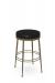 Amisco's Glenn Gold Backless Round Bar Stool with Black Vinyl