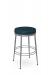 Amisco's Glenn Backless Silver Bar Stool with Round Seat in Teal