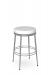 Amisco's Glenn Silver Backless Swivel Bar Stool with White Round Seat