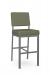 Amisco's Mathilde Modern Silver Bar Stool with Green Seat and Back Cushion
