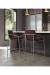Amisco's Milanos Modern Barstools with Arms in Modern Gold and Brown Kitchen
