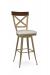 Amisco's Kyle Gold Swivel Bar Stool with X Back and Seat Cushion