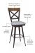 Seat cushion is available in fabric or vinyl, wood back comes in wood finishes, and the metal is welded at the joints for support. This bar stool is custom made for you!