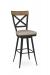 Amisco's Kyle Traditional Black Swivel Metal and Wood Bar Stool with Back
