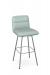 Amisco's Niles Modern Silver Bar Stool with Seafoam Green Seat and Back Cushion