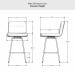 Amisco's Niles Counter Height Dimensions