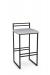 Amisco's Sonoma Black Modern Bar Stool with Low Back and Blue Seat Cushion