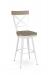 Amisco's Kyle White Metal Swivel Bar Stool with Natural Wood Accents