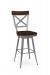 Amisco's Kyle Silver Metal Swivel Bar Stool with Cherry Wood Accents