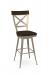 Amisco's Kyle Gold Swivel Bar Stool with Wood Back and Seat