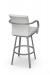 Amisco's Lance Upholstered Swivel Bar Stool in Silver with Arms - Back View
