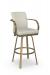 Amisco's Lane Gold Large Upholstered Bar Stool with Arms
