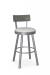 Amisco's Lauren Modern Swivel Bar Stool in Gray with Wood Back, Seat Cushion, and Metal Frame