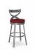 Amisco's Lincoln Silver Swivel Modern Bar Stool with Red Seat Cushion