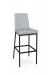 Amisco's Linea Stationary Modern Bar Stool in Black Metal and Blue Cushion