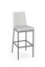 Amisco's Linea Modern Bar Stool Non-Swivel with High Back in Gray