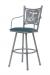 Trica's Creation Collection 2 Swivel Bar Stool with Arms, Blue Seat Cushion and Gray Metal Frame