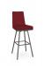 Amisco's Linea Modern Swivel Gray Bar Stool with Red Seat and Back Cushion