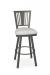 Amisco's Madison Transitional Gray Swivel Bar Stool with Wood Back and Metal Frame