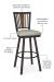 Seat cushion is available in fabric or vinyl, wood back comes in finishes, and the metal is welded at the joints for support. This bar stool is custom made for you!