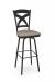 Amisco's Marcus Black Swivel Bar Stool with Cross Back Design and Seat Cushion