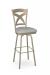 Amisco's Marcus Champagne Gold Swivel Bar Stool with Cross Back