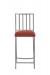 Wesley Allen's Ace Modern Classic Silver Bar Stool in Red Seat Cushion - Front View