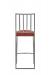 Wesley Allen's Ace Modern Classic Silver Bar Stool in Red Seat Cushion - Back View
