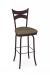 Amisco's Marcus Traditional Brown Swivel Metal Bar Stool with Back