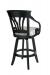 Darafeev's Nomad Wood Swivel Bar Stool with Arms in Black and White Seat Cushion - Back View