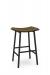 Amisco's Nathan Modern Black Backless Saddle Stool with Brown Vinyl Seat