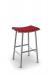 Amisco's Backless Nathan Saddle Stool in Red Seat Cushion and Metal Frame