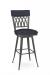 Amisco's Oxford Gray Metal Swivel Bar Stool with Blue Seat and Back Cushion