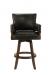 Darafeev's Mod Brown Wood Swivel Bar Stool with Padded Arms - Front View