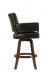 Darafeev's Mod Brown Wood Swivel Bar Stool with Padded Arms - Side View