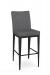 Amisco's Pablo Modern Black Metal Bar Stool with Blue Seat and Back Cushion