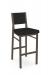 Amisco's Payton Bronze Bar Stool with Black Seat Back Cushion