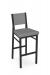 Amisco's Payton Black Bar Stool with Houndstooth Pattern Fabric