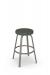 Amisco's Reel Taupe Metal Backless Swivel Bar Stool with Green Seat