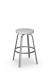 Amisco's Reel Backless Swivel Bar Stool with Round Seat and Silver Metal Base