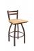 Holland's Jackie Swivel Stool with Low Back in Bronze and Natural Maple Wood Seat