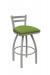 Holland's Jackie Swivel Stool with Low Back in Anodized Nickel and Canter Kiwi Green