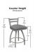 Holland's Jackie Low Back Counter Height Stool Dimensions
