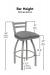 Holland's Jackie Low Back Bar Height Stool Dimensions