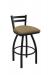 Holland's Jackie Swivel Stool with Low Back in Black Wrinkle and Canter Sand Seat Cushion