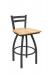 Holland's Jackie Swivel Stool with Low Back in Pewter and Natural Maple Wood Seat