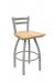 Holland's Jackie Swivel Stool with Low Back in Anodized Nickel and Natural Maple Wood Seat