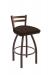 Holland's Jackie Swivel Stool with Low Back in Bronze and Rein Coffee Brown Seat Cushion