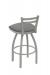 Holland's Jackie Swivel Stool with Low Back in Anodized Nickel and Graph Alpine Gray Seat Cushion - View of Back